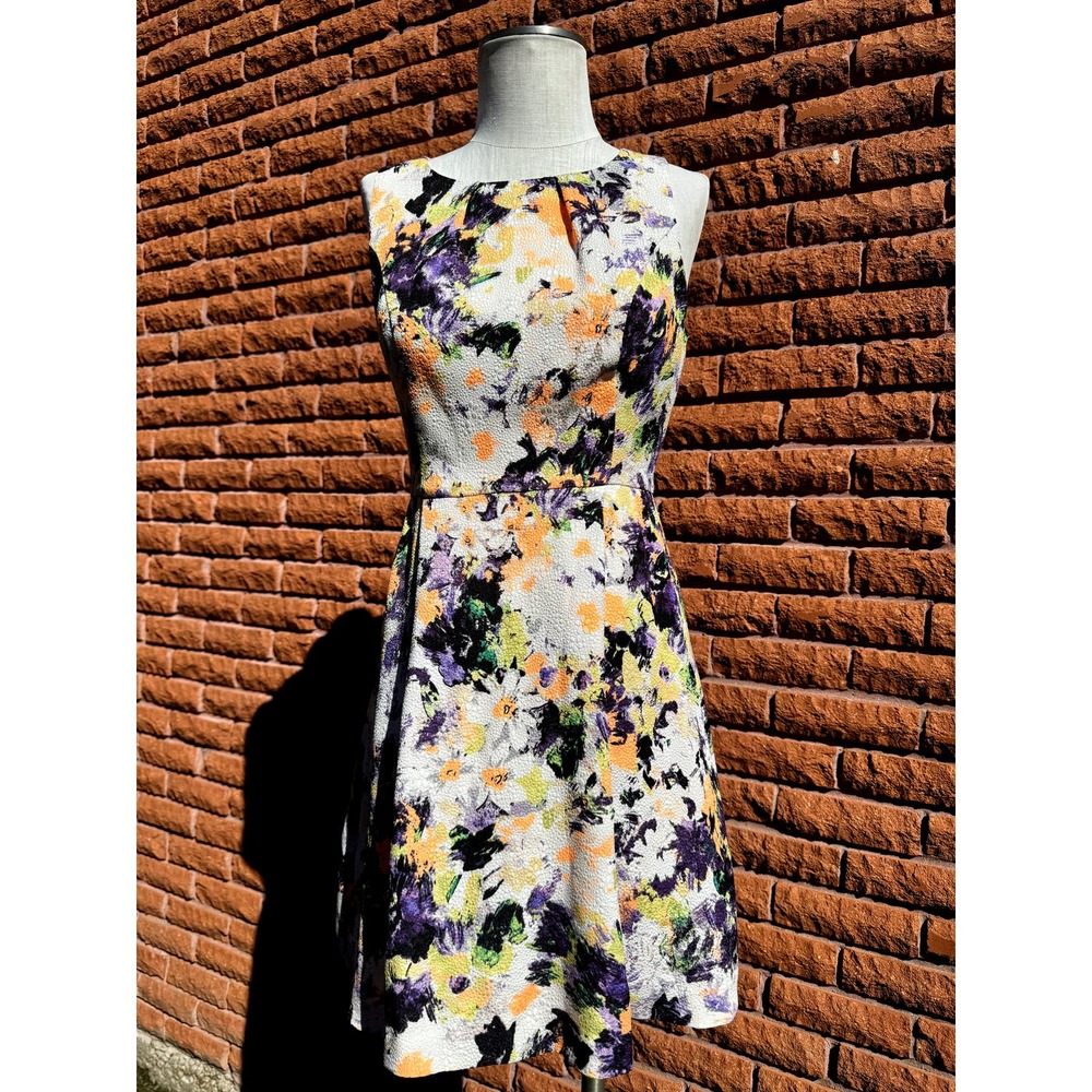 Maeve by Anthropologie neon floral paint splash dress size 4